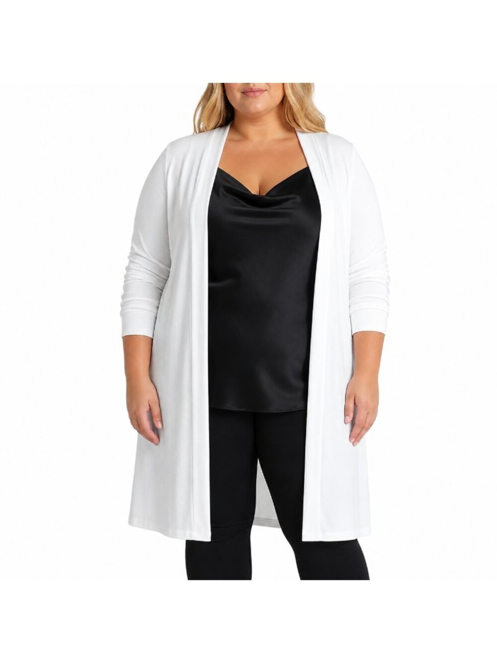 NEW Isaac Mizrahi New York White Lightweight Long Duster Cardigan - XXXL